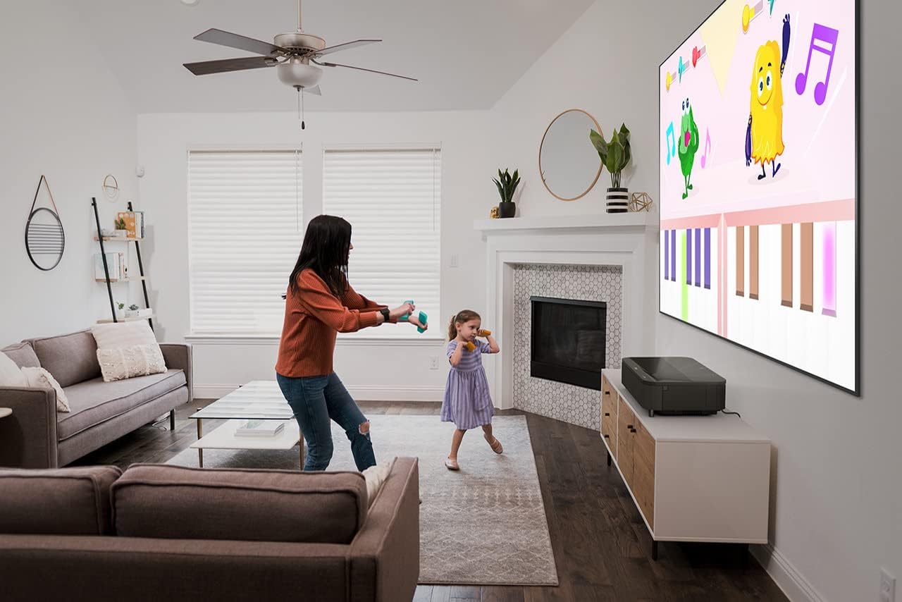 Epson LS800B EpiqVision 4K Ultra Short Throw Projector 4000 Lumen with built-in Yamaha Soundbar - Black Laser TV